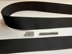 Grosgrain Ribbon 1 Inch Solid Black Color Double Sided Crafts Hair Bows Supplies