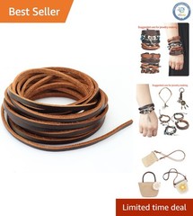 Versatile 5-Meter 4 mm Organic Leather Cord in Dark Brown for Jewelry Designs