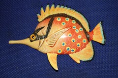 6 Inch Tropical Fish Wall Hanging Beach Nautical Coastal Tiki Decor F6-31