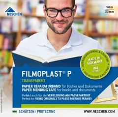 Neschen Filmoplast P Transparent Paper Archival Mending Tape, 3/4in x 165ft, …