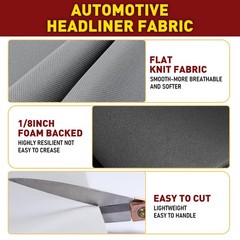 79″L 60″W Flat Knit Headliner Fabric Auto Ceiling Replacement Repair US