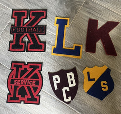 Lot of 6 Letters Numbers/Fraternity Varsity Jacket Letterman Patches Vtg