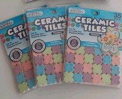 Lot Of 3 Packs Ceramic Tiles Flowers Mosaic Art Projects by Horizon Group USA