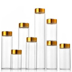 Wholesale Bulk Buy: Clear Empty Glass Bottles With Aluminum Gold Line Caps