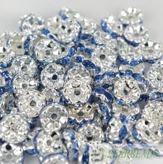 100 Silver Czech Crystal Rhinestone Wavy Rondelle Spacer Beads 4mm 6mm 8mm 10mm