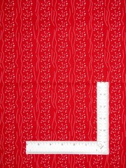 True Red on White Dot Circle Wavy Stripe Fabric By the Yard Cotton by Santee