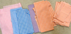 Assorted Vintage Gingham Check Fabric Pieces Sizes Varies