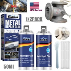 2Pcs Metal Repair Paste AB Casting Repair Glue Industrial Heat Cold Weld 50ml US