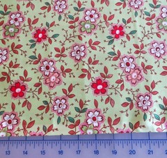 By The Yard, Medium Flowers On Lime Green~ $3.99 Ships Any Amount Of Fabric.