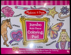 Melissa & Doug Jumbo Multi-Theme Coloring Pad 50 Printed Pages 11″x14″ NIP