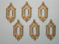 Raw Brass Art Deco Drops Earring Findings – 6