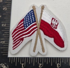 USA & Poland Flags Patch Crossed Embroidered Iron On