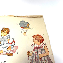 Simplicity Vintage 1946 Pattern #1786 Girls Smocked Dress and Bonnet Size 2 HTF