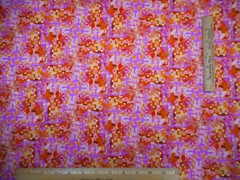 Kaufman Cotton Lawn Fabric By Yard Loose Leaf Yellow Orange Dusty PINK-Wishwell