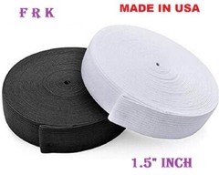 Elastic 1.5″ inch 100 yard high quality Black / White MADE IN USA FREE SHIPPING