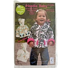 Olive Ann Designs Pattern OAD90 HOODIE BABY Reversible Jacket Owl Size 3-24M