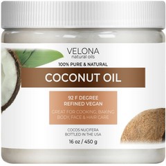 Coconut Oil 92 Degree by Velona – 2oz-7lb in jar Refined Cold pressed Skin Body