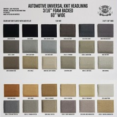 Automotive Flat Knit Headliner Fabric with 3/16 Foam Backing – 60″ x 60″