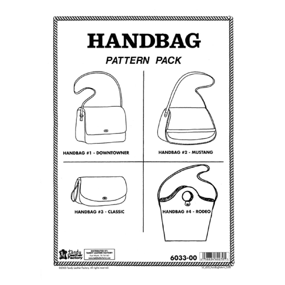 Handbag Pattern Pack 4 Designs New 6033-00 by Tandy Leather