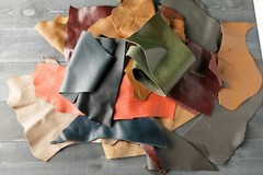 Premium Italian Cowhide Leather Scraps upholstery -4″ x10″ M &Larger Size pieces