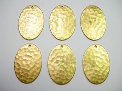Hammered Raw Brass Oval Drops for Earrings Discs – 6 – 22mm
