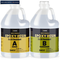 68OZ 3×UV Resistant Resin Kit,No Bubble & Crystal Clear Epoxy 68 OZ,
