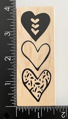 PSX Trio Three Stacked Hearts Valentine Love Border G1897 Rubber Stamp