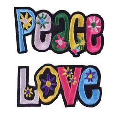 2pc Patch- Peace And Love Embroidered Iron On Patches PB21