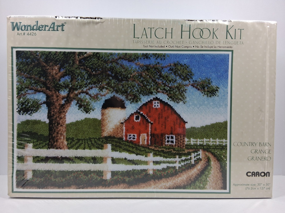Country Barn 4426 Latch Hook Kit WonderArt 30″ X 50″ New