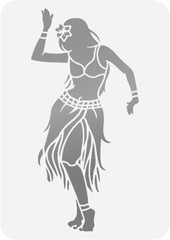 5.5″x10″ Clear Plastic Stencil – Hula Girl (SA558)**