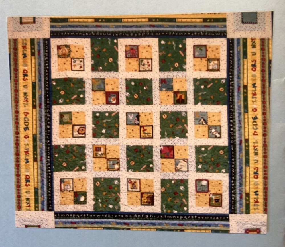PATTERN Primitive ABC Quick & Easy Block Patch Lap Quilt NEW Melissa Barlow