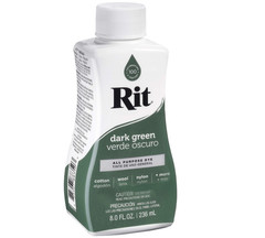 Rit Liquid Fabric Dye, 8-Ounce, Dark Green, 8 Fl Oz (Pack of 1)