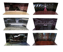 Original Trilogy Scenic Backdrop Display 6 Pack Star Wars Hasbro Kenner 3.75