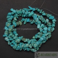 Natural Green Turquoise Gemstone 5mm – 8mm Chip Spacer Beads 35” Jewelry Crafts