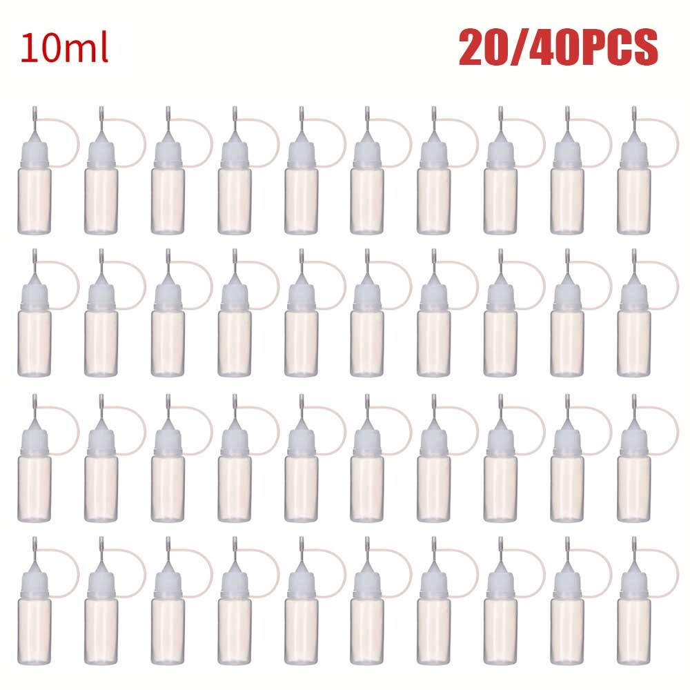 20/40pcs 10ml Needle Tip Glue Bottle Dropper Plastic Bottles_for DIY Painting