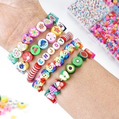 2300pcs Polymer Clay Beads Bracelet Making Kit, 24 Style Cute Fun Beads for Frie