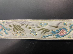 5Yards Gold Thread Jacquard Ribbon Trim Multi-Color Pink Blue Sage 7/8”