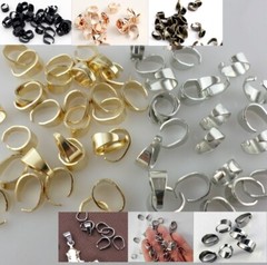 Pendant Pinch Clip Bail 8 Plated Colors 925 Sterling or Stainless 6 SIZES