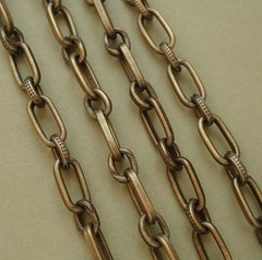 5ft Spool Antique Bronze Mother-Son Cable Chain 9.5x5mm, 6x4mm.