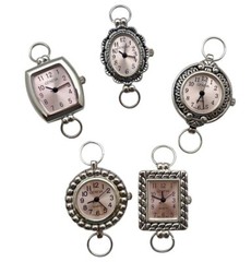 Assorted Solid bar Silver or Color Watch Faces 5 PCs Pack