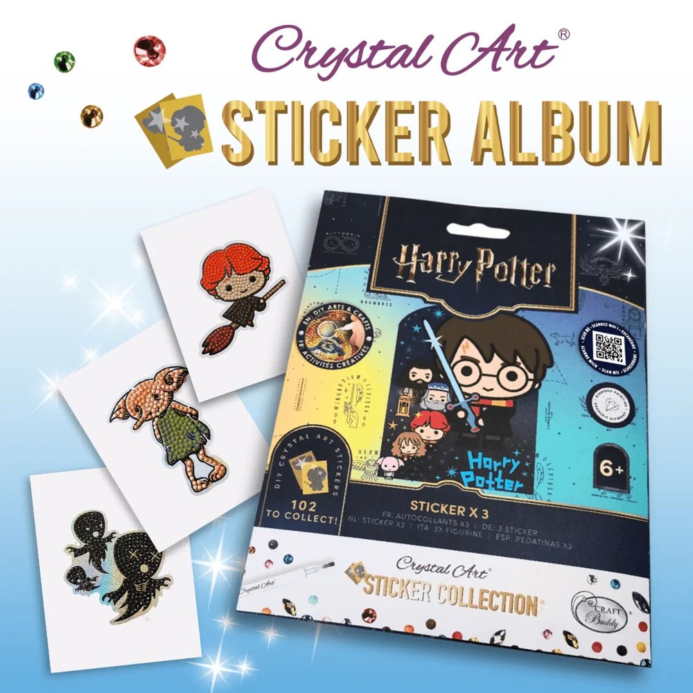 HARRY POTTER CRYSTAL ART STICKER PACK- NEW – 3 STICKERS + CRYSTALS
