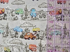 Custom 100% Cotton Woven Fabric Cars Movie Tow Mater Scenes By the 1/4 Yard 9×56