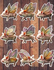 Pigs Can Fly Vinyl Die Cut Stickers Set Scrapbooking Laptop Waterbottle