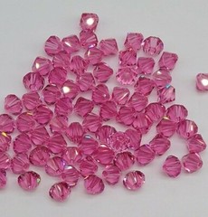 Swarovski Crystal Rose Bicone 5328 Beads; 4mm, 5mm, or 6mm; Pink; October
