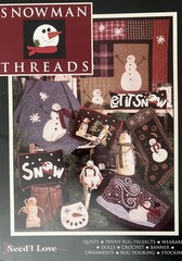Vintage Need’l Love Snowman Threads Country Folk Decor Appliqué Quilt Patterns