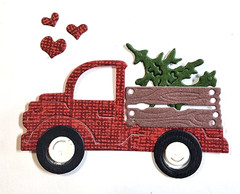 Vintage Pick Up Truck Christmas Tree Metal Cutting Die – DIY Holiday Cardmaking