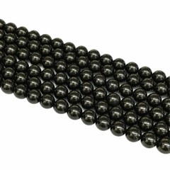 Natural Black Jet Smooth Round Beads 6mm 8mm 10mm 12mm 15.5″ Strand