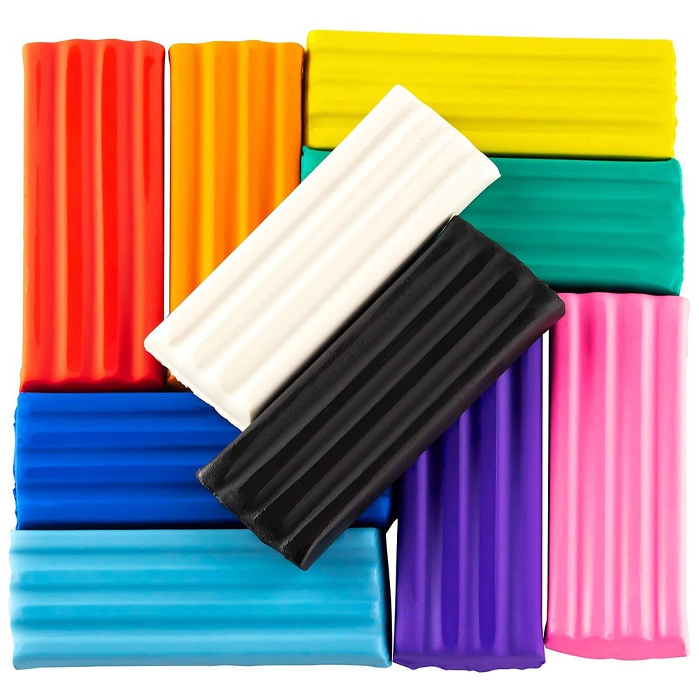 [10 Pc] Non-Toxic Rainbow Modelling Clay for Kids Sculpting & Crafts by Eucatus