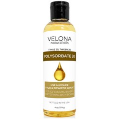Polysorbate 20 by Velona – 4 oz Solubilizer, Food Cosmetic Grade Cooking, Bath