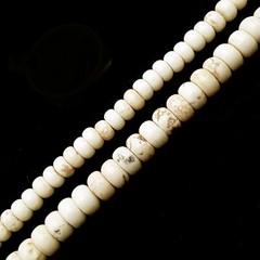 White Turquoise Smooth Rondelle Beads 3x4mm 4x6mm 5x8mm 15.5″ Strand